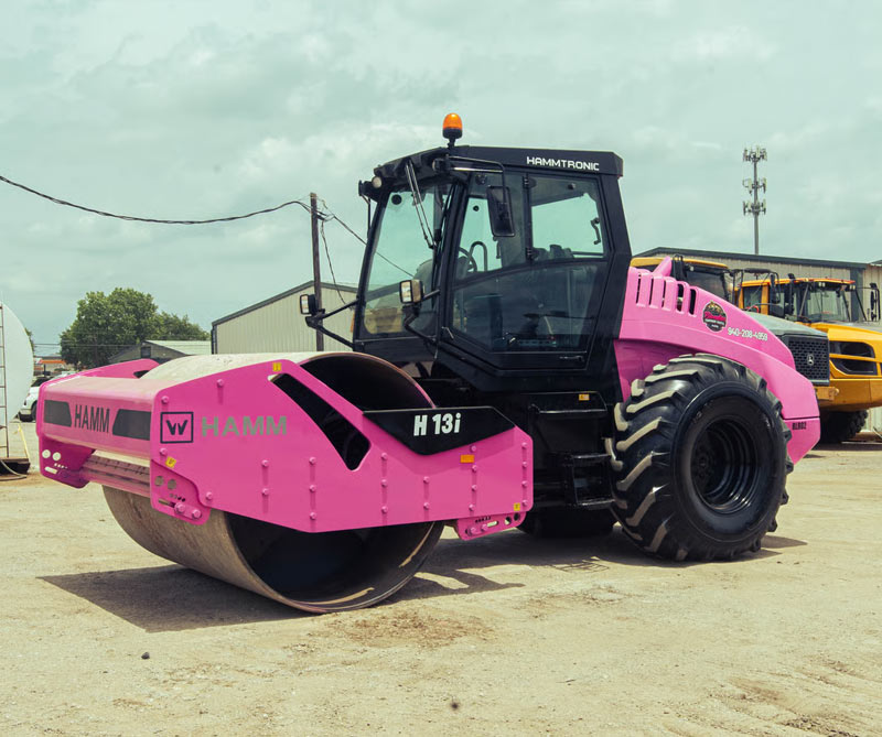 Drum-Roller-in-lot-in-Justin-Texas-Commercial-Construction-Equipment Drum Roller in lot in Justin Texas Commercial Construction Equipment