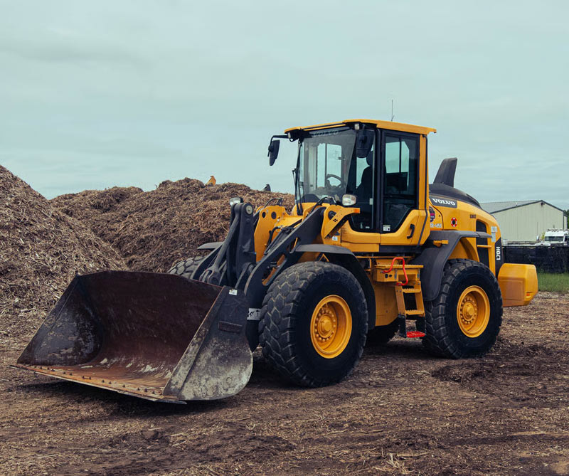 Infrastructure and Civil Engineering Rental Wheeled Loader in yard in Justin Texas